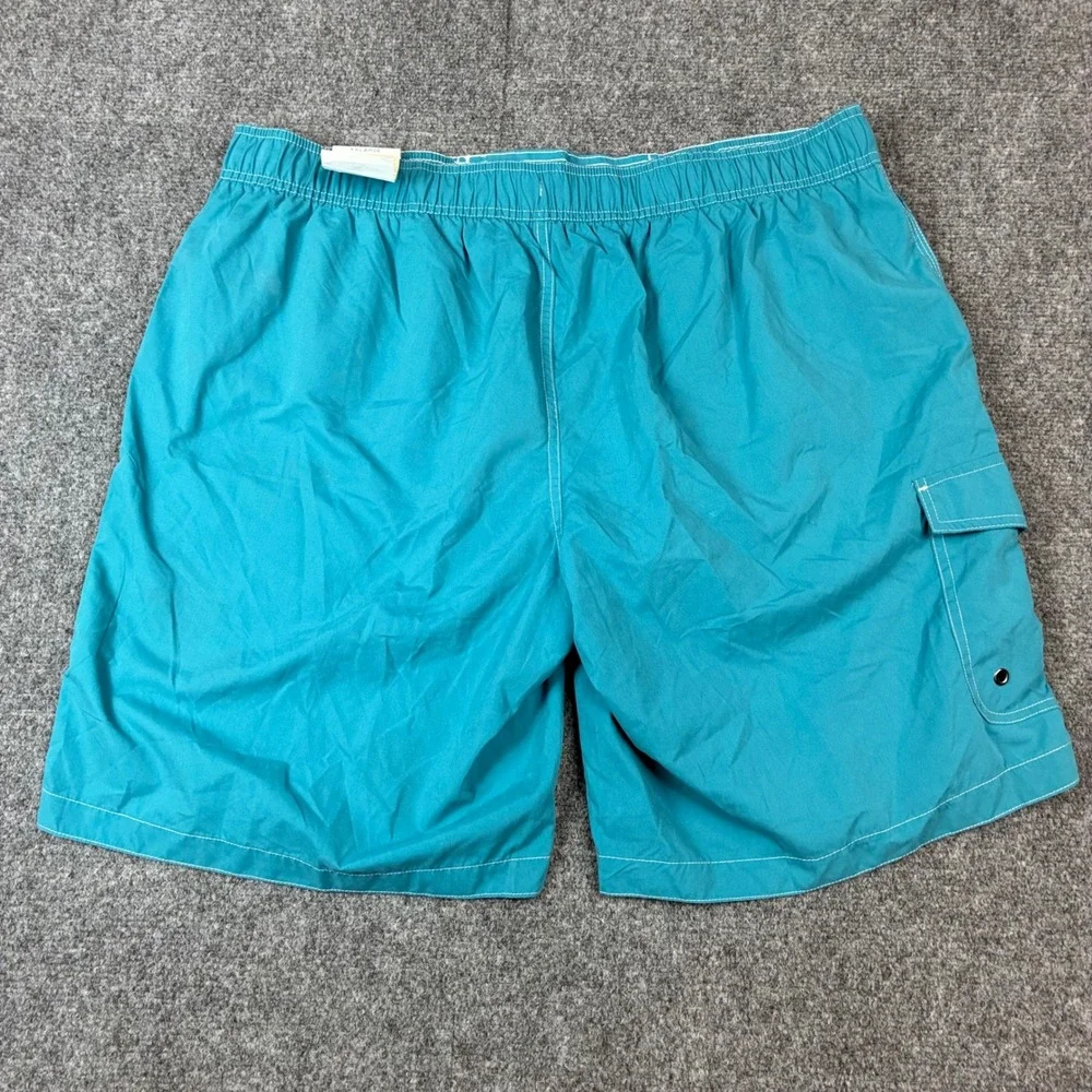 St Johns Bay‎ Mens XXL Swim Trunks Ocean Depths Teal Cargo Mesh Lining 519-1072